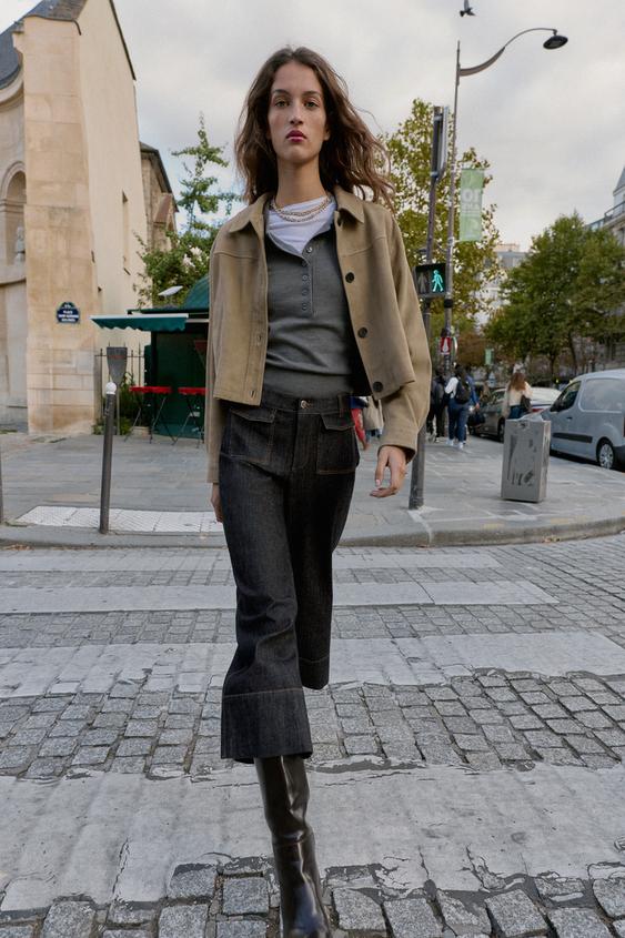 Z1975 MID-RISE CULOTTE JEANS WITH FLAP POCKETS