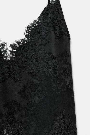 ZW COLLECTION LONG LACE TOP - Black by Zara - Image 7