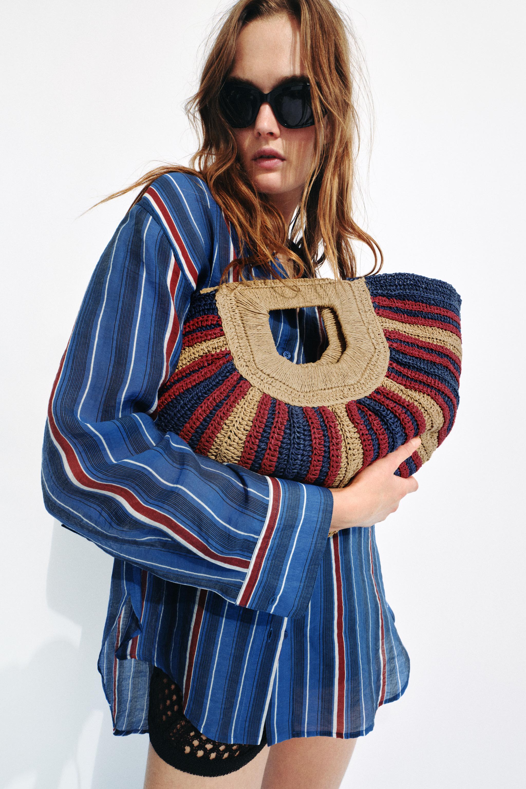 WOVEN EFFECT PRINT BAG — Multi-color