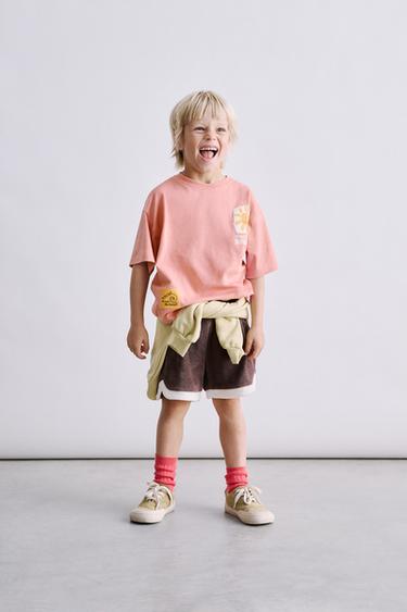 SHORT EFFET ÉPONGE AVEC ÉTIQUETTE - Marron de Zara - Image 6