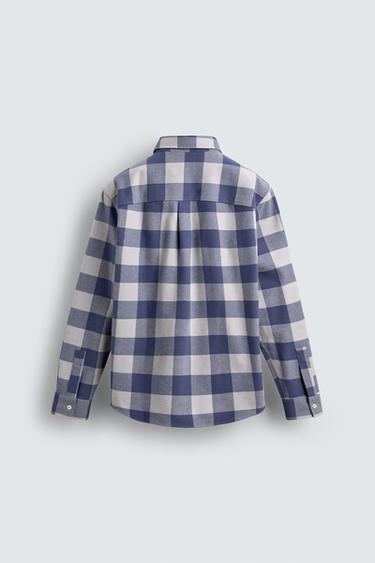 CHECK FLANNEL SHIRT AARON LEVINE X ZARA - Blue/White by Zara - Image 6