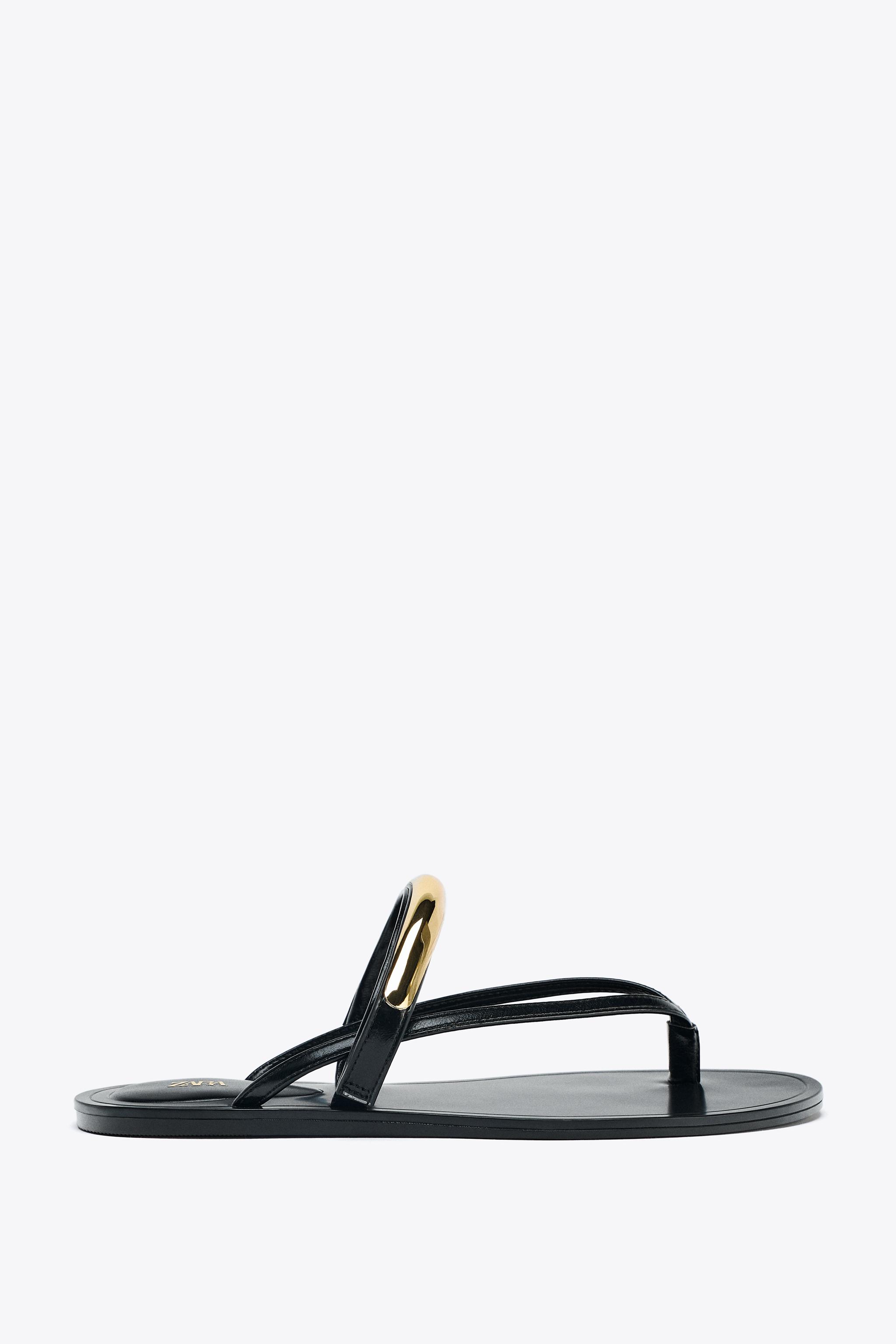 SANDALS WITH METALLIC APPLIQUÉ