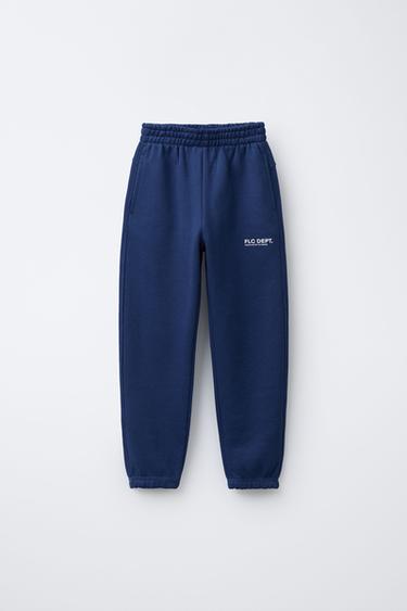 PANTALÓN JOGGER TEXTO - Azulón de Zara