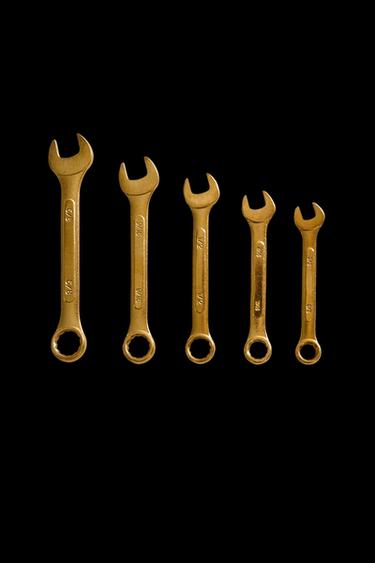 Zara SET OF 5 COMBINATION WRENCHES - Golden
