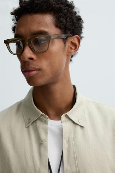 100% LINEN SHIRT - Light beige by Zara - Image 4