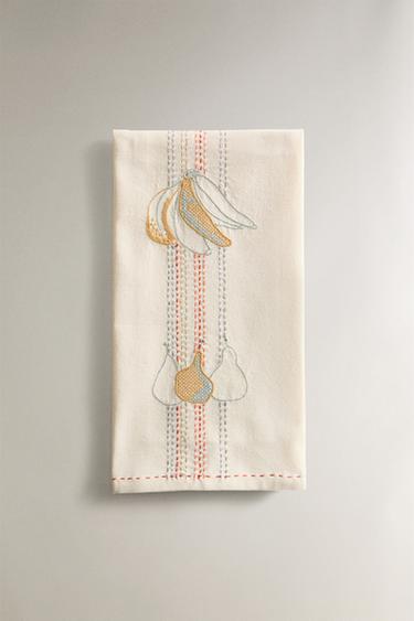 TORCHON DE CUISINE COTON BANANES - Écru de Zara - Image 4