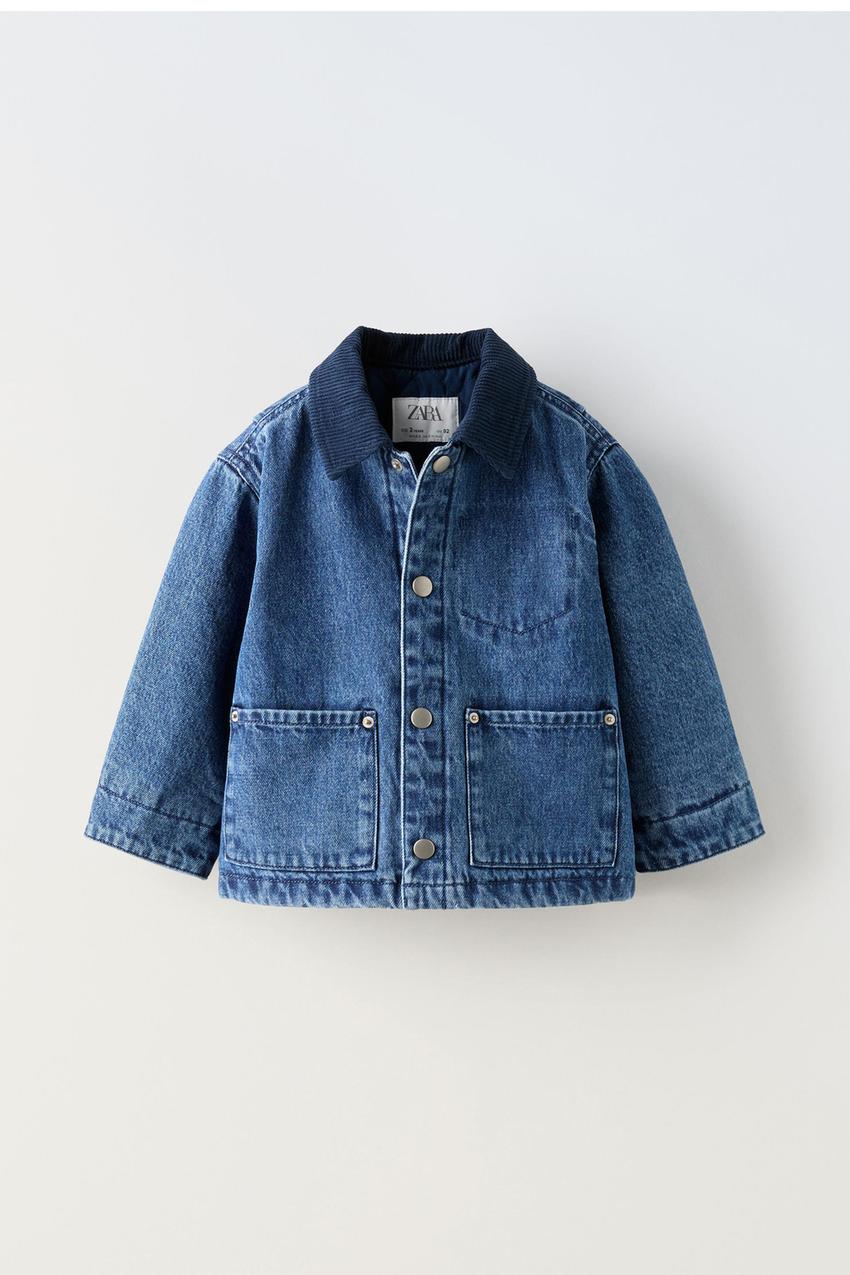 キルティング デニムジャケット - ミディアムブルー | ZARA Japan / 日本