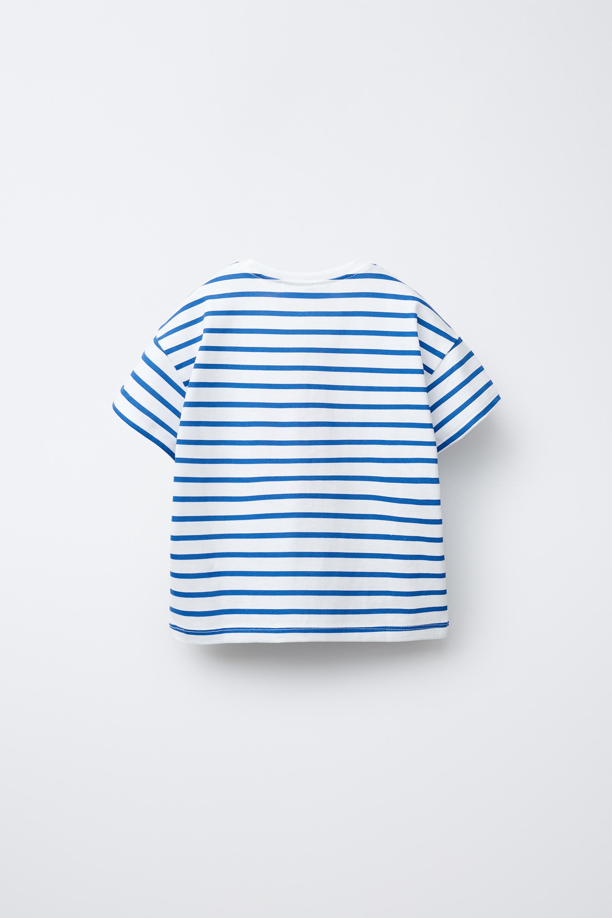 T-SHIRT À RAYURES IMPRIMÉ