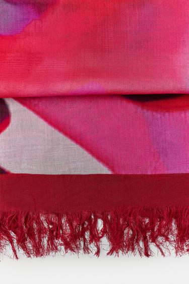 MODAL POLKA DOT SCARF - Fuchsia by Zara - Image 4