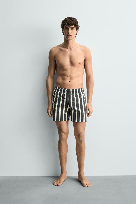 EMBROIDERED MID-LENGTH SWIMSUIT