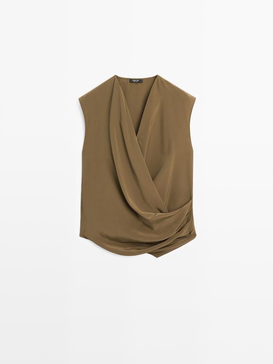 Total look flowing draped top from Zara - $160