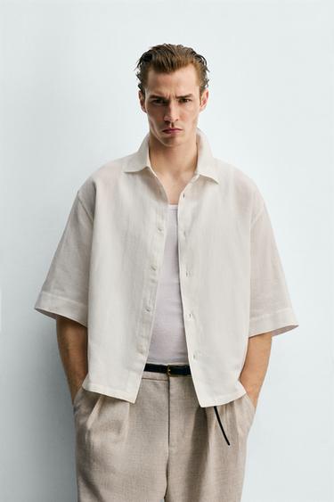 BOXY FIT -TEKSTUROITU PAITA - White Zaralta