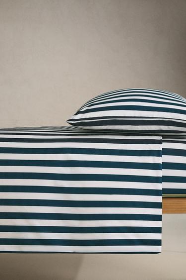 X THE ANIMALS OBSERVATORY KIDS’ STRIPED FITTED SHEET - Navy blue by Zara - Image 2