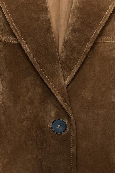 VESTE LONGUE 100 % CUIR - whisky de Zara - Image 4