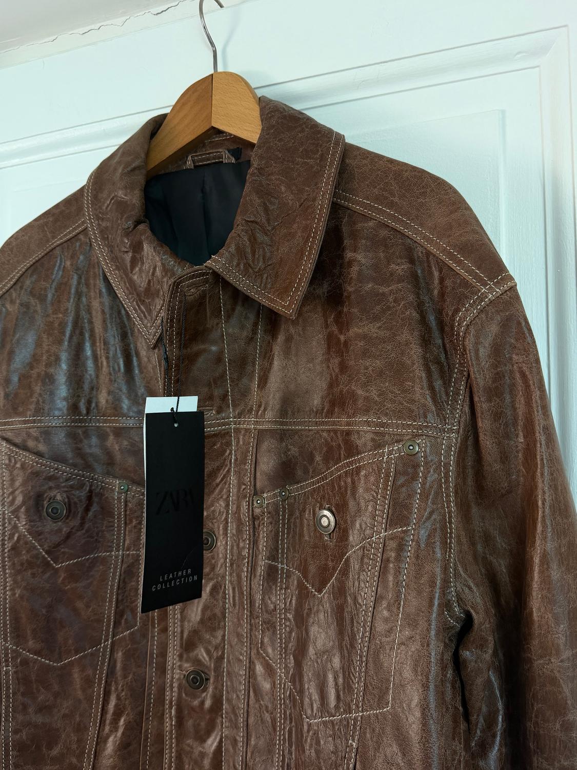 WASHED LEATHER JACKET - Image 3
