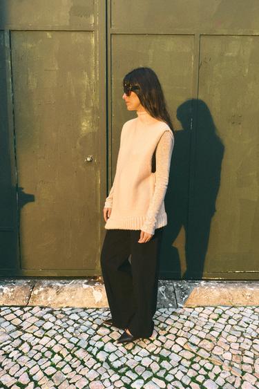 АСИМЕТРИЧНИЙ ТРИКОТАЖНИЙ ЖИЛЕТ - Ванільний Zara