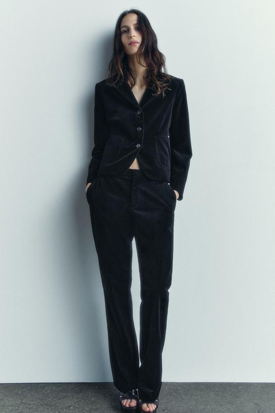 VELVET BLAZER ZW COLLECTION - Black | ZARA United States