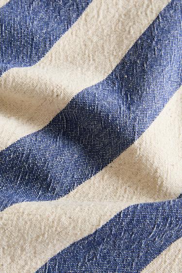 TABLECLOTH WITH DYED THREAD STRIPES - Ecru / Blue by Zara - Image 3
