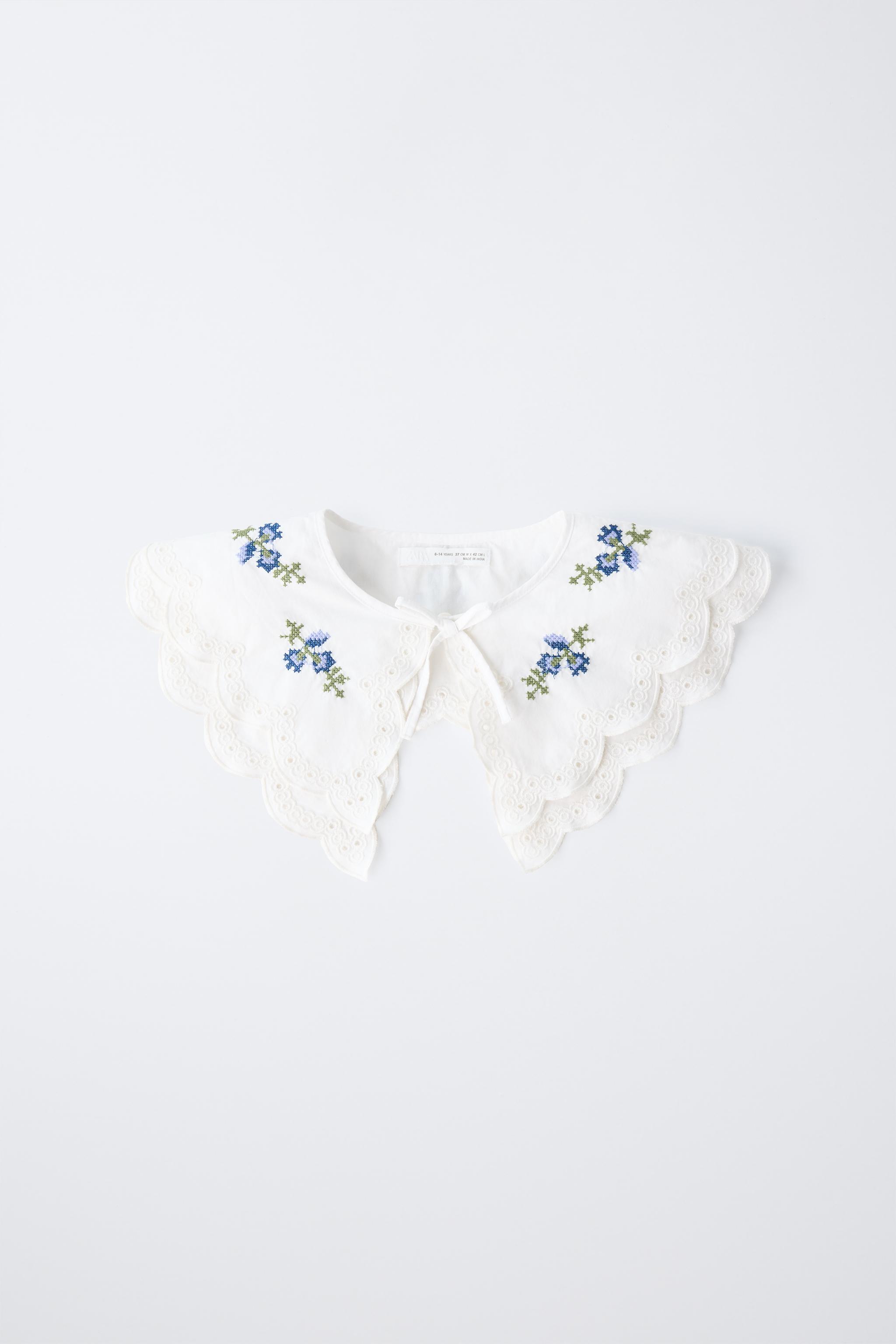 クロスステッチ刺繍入りネックウォーマー - ホワイト | ZARA