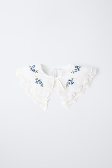 Zara 十字繡刺繡領 - 白色 - 圖片 0