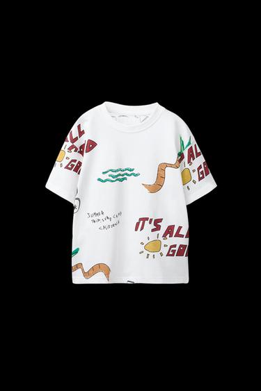 PRINTED T-SHIRT - White by Zara - Image 0
