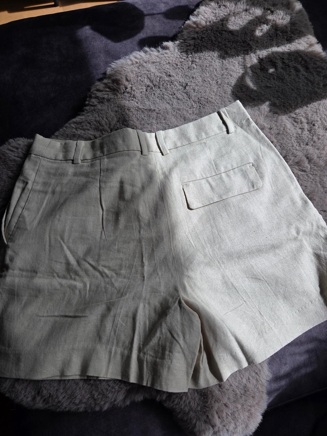 LINEN BLEND HIGH-WAIST BERMUDA SHORTS - Image 3