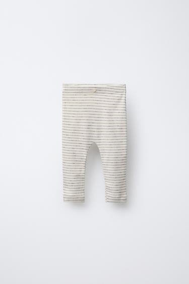 STRIPED LEGGINGS - Ecru / Navy by Zara