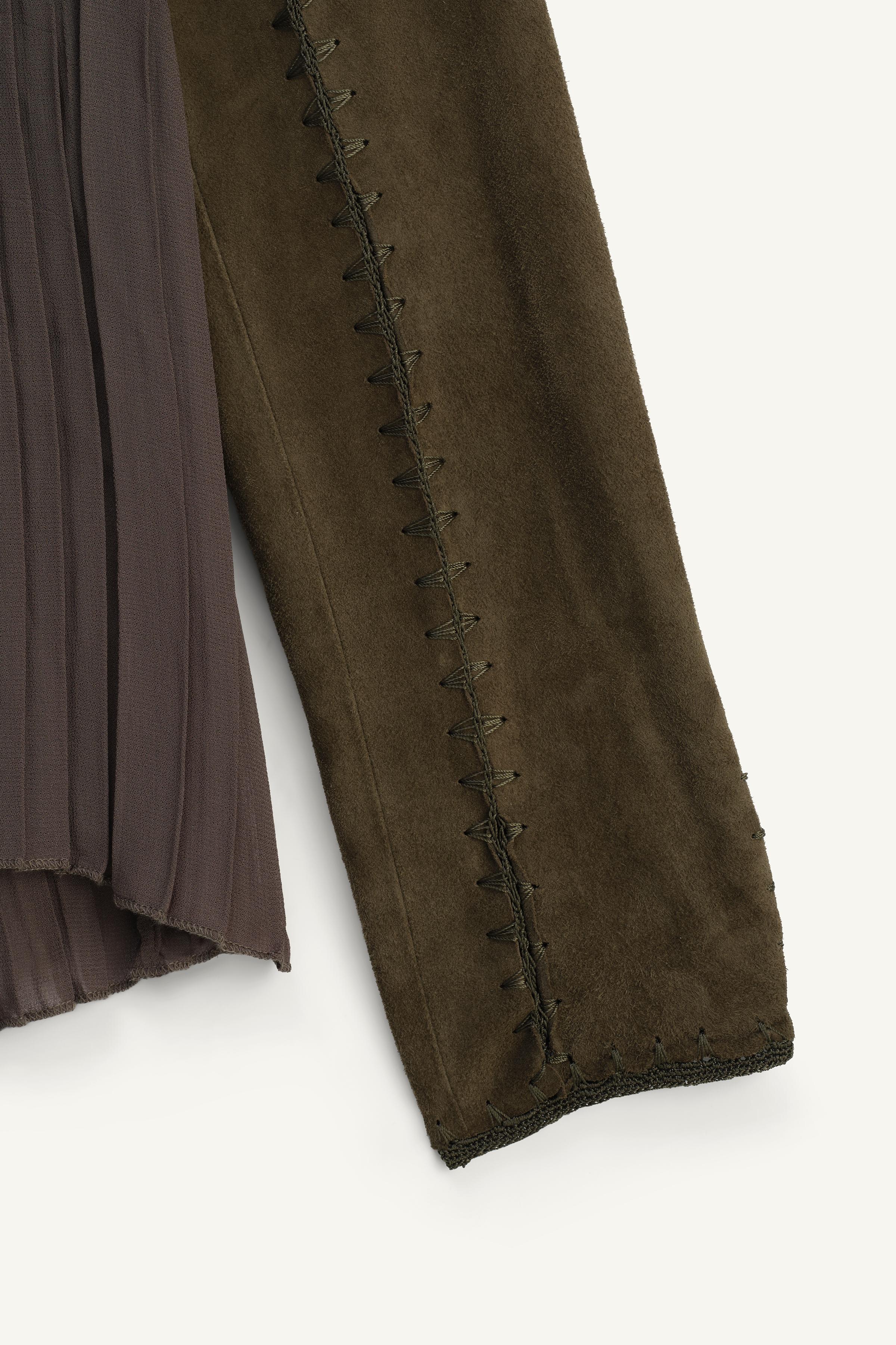 LIMITED EDITION LEATHER COMBINATION JACKET - Green | ZARA LIMITED EDITION LEATHER COMBINATION JACKET - Green | ZARA