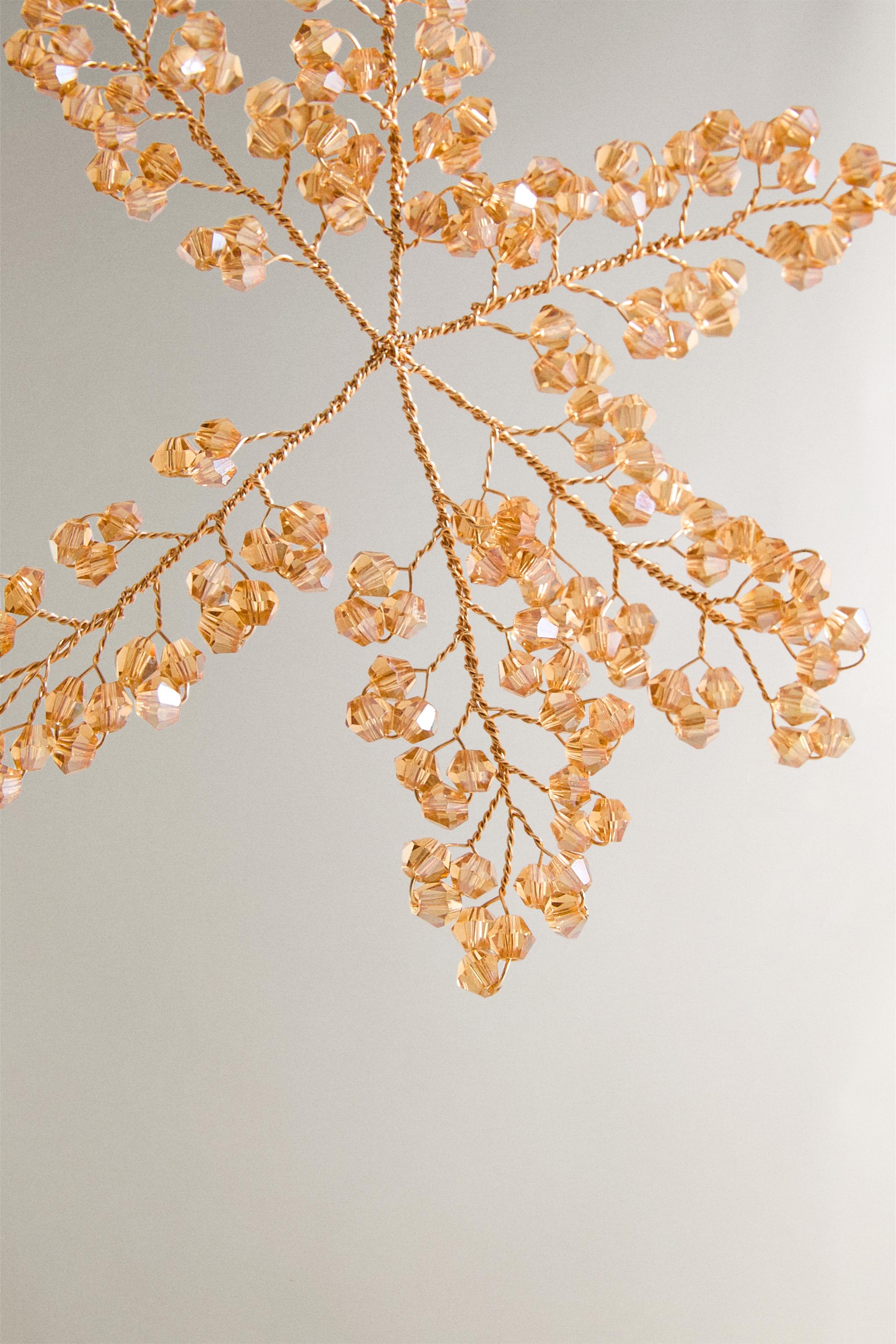 CHRISTMAS TREE FLOWER ORNAMENT WITH BEADS