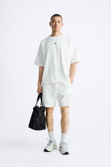 Zara WASHED JOGGER SHORTS - Oyster-white - Image 0