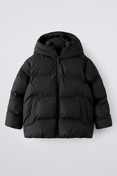 Zara WATER REPELLENT LABEL COAT - Black