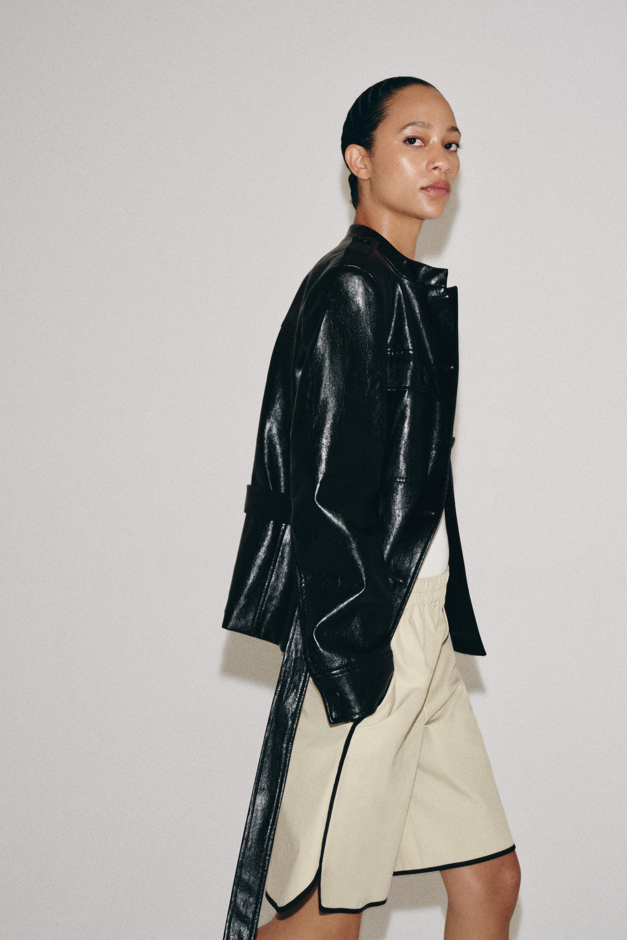 ZW COLLECTION フェイクレザージャケット - ブラック | ZARA Japan / 日本