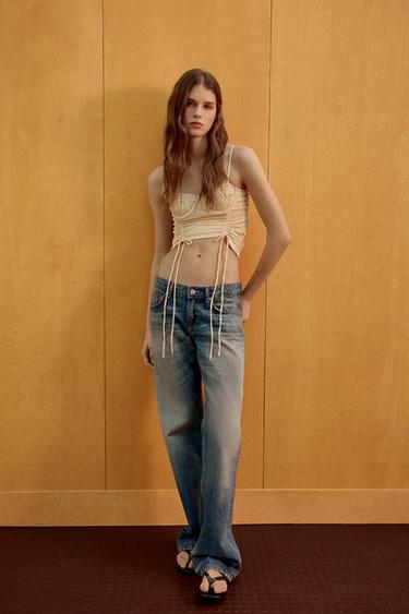 TOP STYLE CORSET COMBINÉ DENTELLE - Écru de Zara