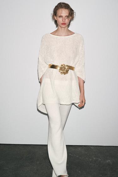 Zara METAL FLOWER BELT - Golden - Image 0