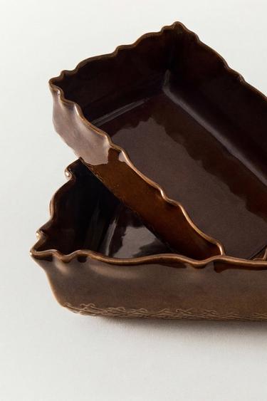 TEXTURED STONEWARE OVEN SERVING DISH - Dark brown by Zara - Image 4