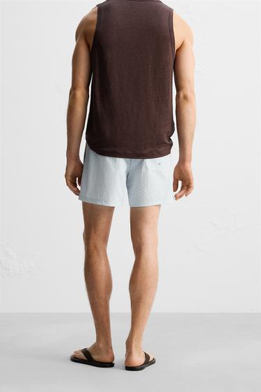 PRINTED REGULAR SWIMMING TRUNKS - Sky blue by Zara - Image 3
