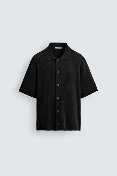 TEXTURED KNIT SHIRT - Black by Zara