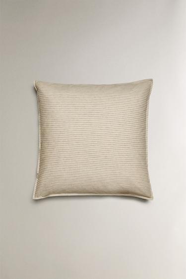 TAIE D’OREILLER FIL TEINTÉ RAYURES - Gris / Beige de Zara - Image 2