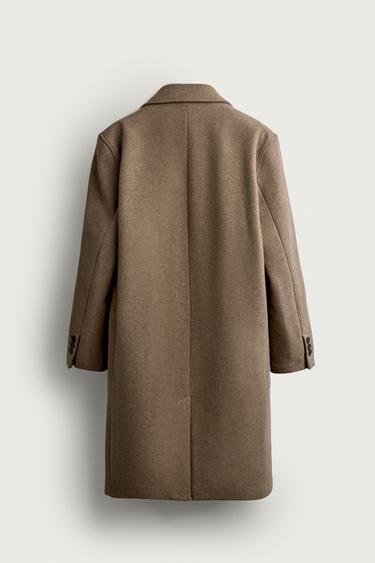 WOOL-BLEND RELAXED-FIT COAT — taupe brown 2