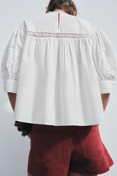 BLOUSE EN DENTELLE ZW COLLECTION - Écru de Zara - Image 4
