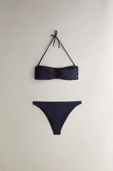 GINGHAM BEACH BIKINI TOP - Blue by Zara - Image 3