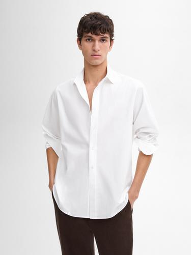 Camisa popelín 100% algodón - Blanco de Zara
