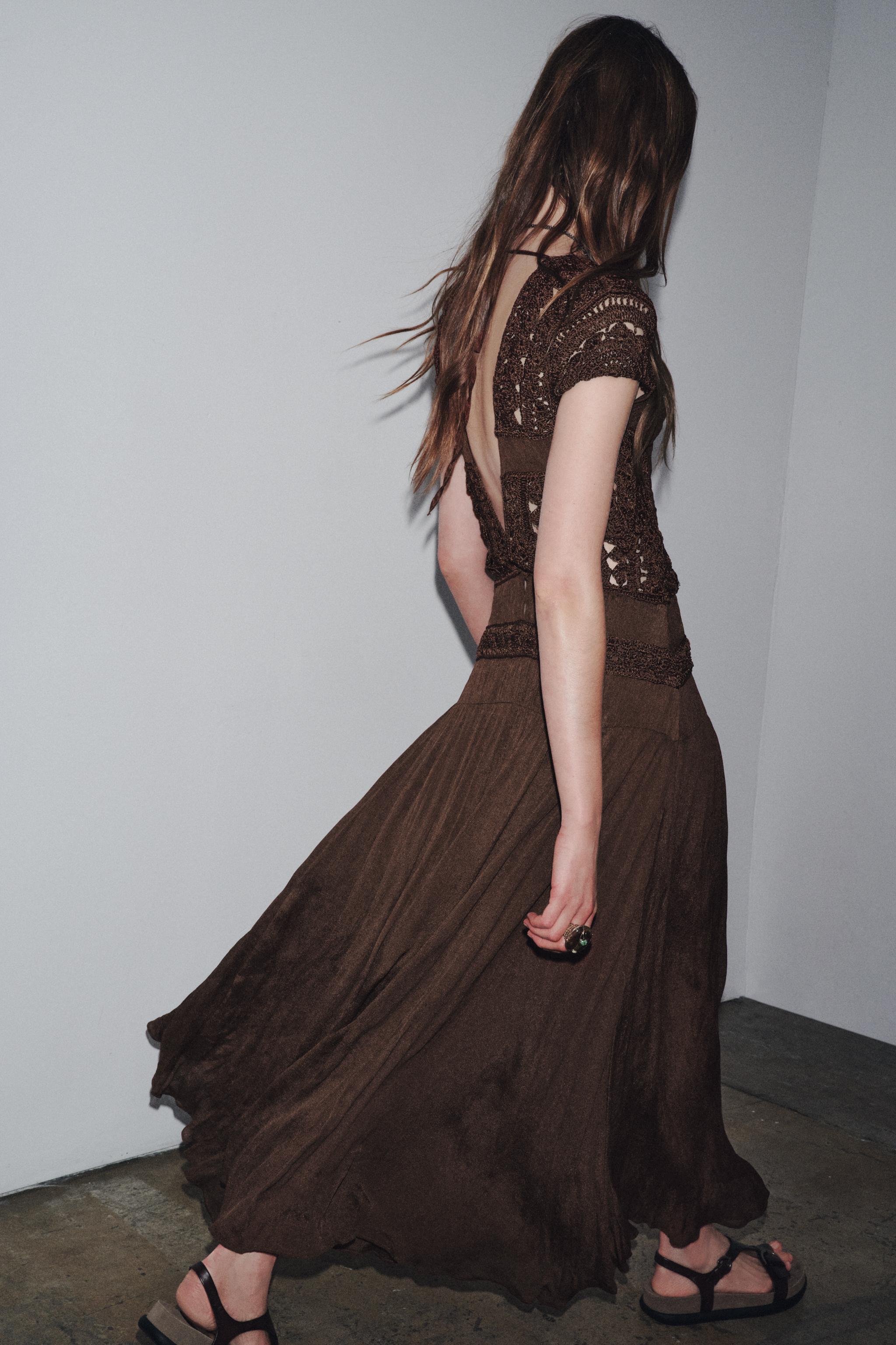 zara brown crochet dress The Little Black Dress – Cry Baby main image 0