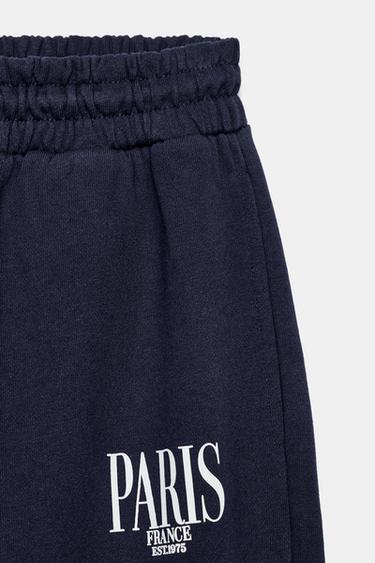 PANTALON DE JOGGING AVEC INSCRIPTION - Bleu marine foncé de Zara - Image 5