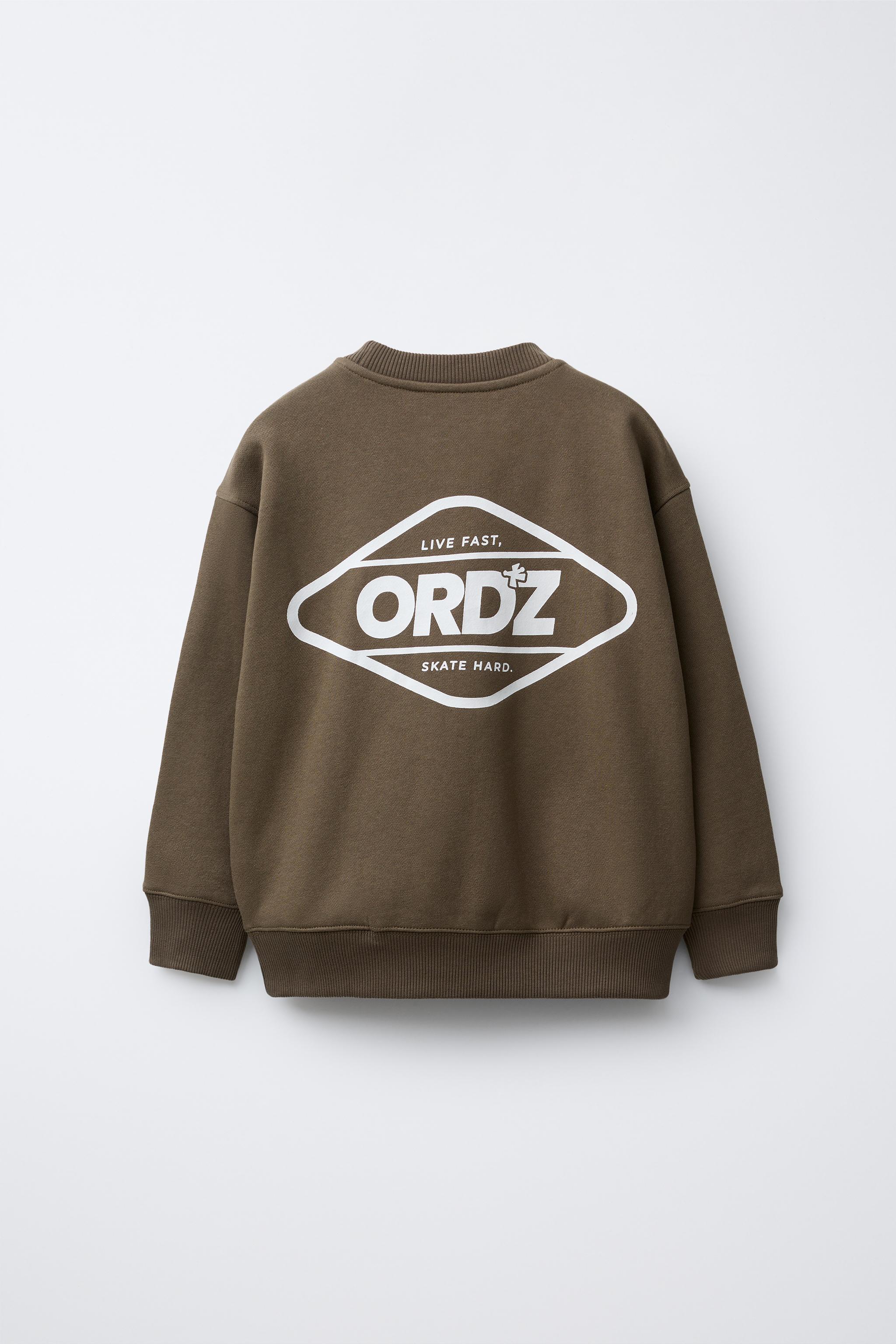 LOGO PRINT SWEATSHIRT - Brown | ZARA United States