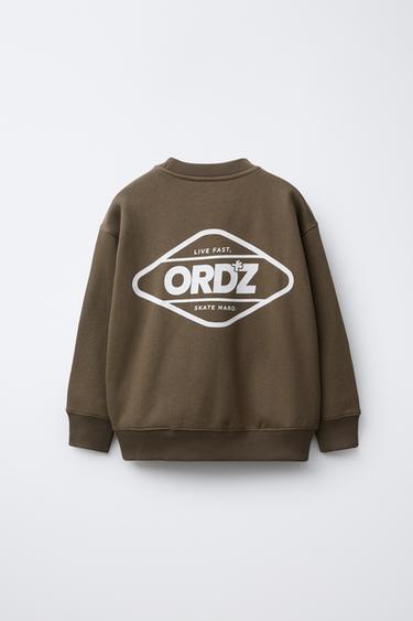 LOGO PRINT SWEATSHIRT - Brown by Zara - Image 1