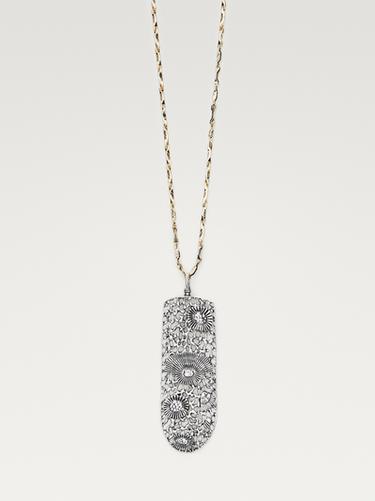 Zara Pendant necklace with metal signet piece - Golden