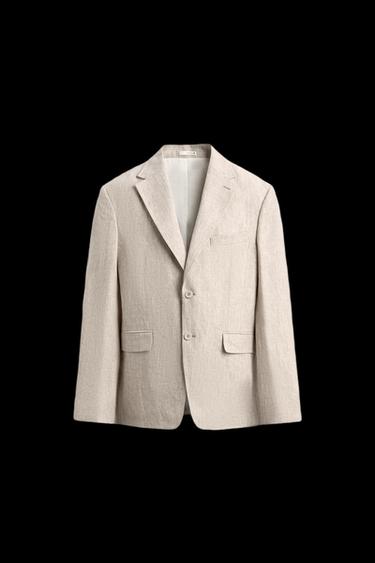 BLAZER TRAJE 100% LINO - Beige claro de Zara