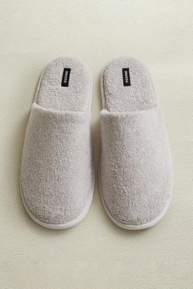 Zara TERRY BATHROOM SLIPPERS - Gray