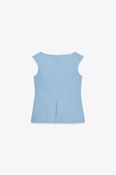 FITTED WAISTCOAT - Blue by Zara - Image 6